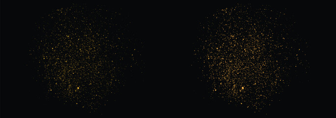 Stardust vector confetti gold glitter texture illustration on a black background
