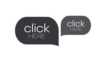 click here sign on white background	