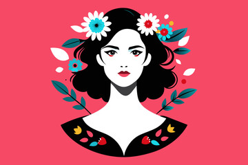 A Creative Fashion Portrait of Women Adorned with Flowers