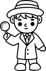 detective outline coloring
