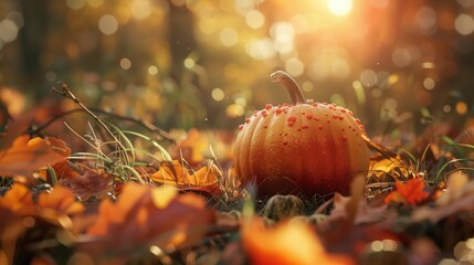 Autumn mini pumpkin thanksgiving background