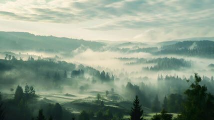 A valley where each morning mist creates illusions of fantastical creatures roaming.