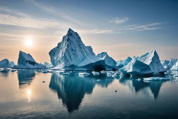 Extreme iceberg in panoramic view