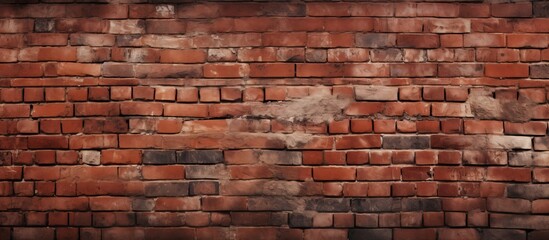 Brick wall made up of numerous red bricks, creating a solid and sturdy structure