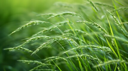 Tranquil tall grass fields: Gracefully shaping a serene landscape AI Image