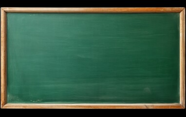 Empty green chalkboard with wooden frame