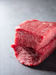 fresh raw meat chunks