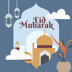 eid-mubarak-ramadan-mosque-decoration-design-illustration