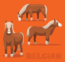 Horse Belgian Cartoon Vector Illustration