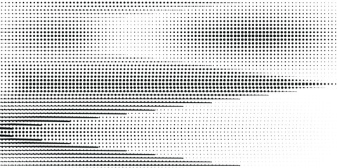 Gradient Dots Background. Grunge Pattern. Black and White Texture. Vintage Monochrome Overlay.