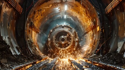 Cutting-Edge Tunnel Boring Machine Navigating Underground Infrastructure Construction