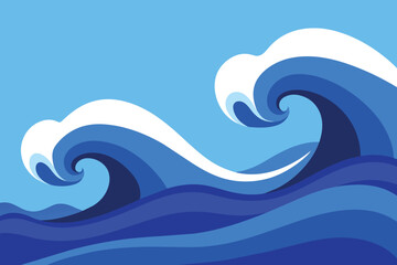 Fototapeta na wymiar Blue Wave vector Background design