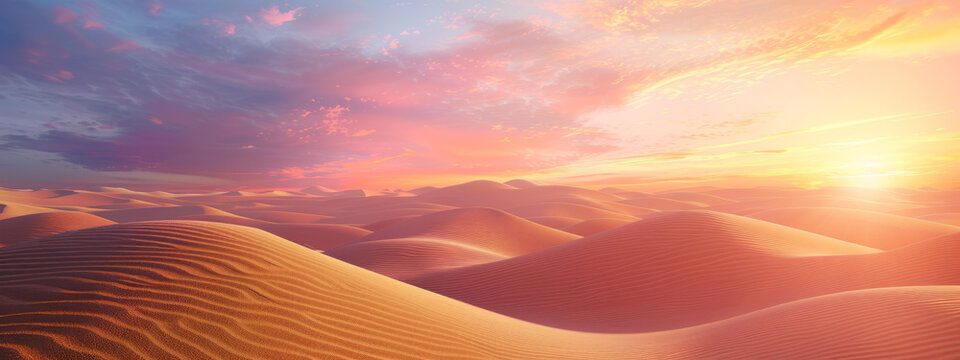 Mesmerizing Desert Sunset High-Quality 3D Rendering for Stock Imagery