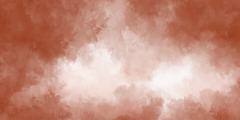 Abstract splashed watercolor brown Textured cloud, isolated on white background. Peach abstract watercolor texture vector beige pattern. Elegant solid plain white background.