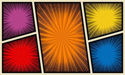 Colorful comic abstract scene background 