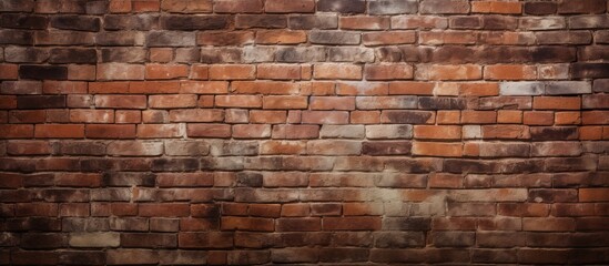 Old brick wall standing out against a dark and shadowy background, creating a striking and dramatic contrast
