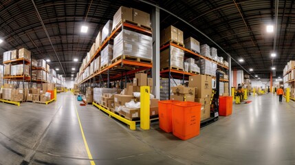 Obraz premium signs 360 view warehouse interior