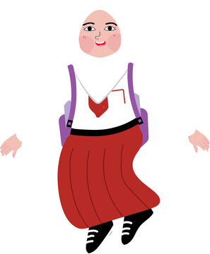 recommend clip art: Indonesian elementary school girl student character
