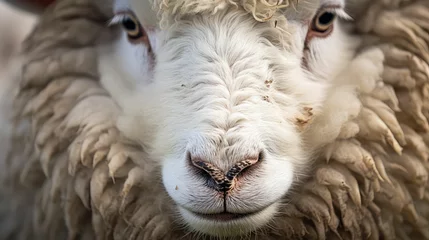 Foto op Aluminium curly zealand sheep farm © vectorwin