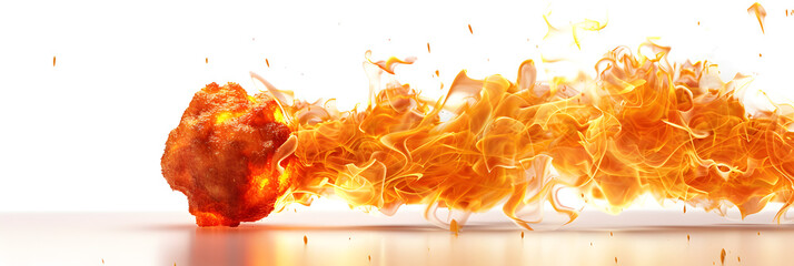 Fire Explosion Effect Fire Blast, A burning fireball with the word fire on it.
 - obrazy, fototapety, plakaty