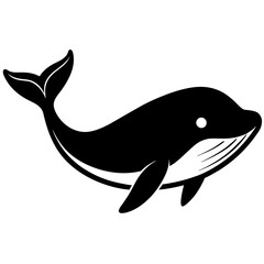 Simple whale Silhouette Vector logo Art, Icons, and Graphics vector illustration