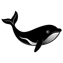 Simple whale Silhouette Vector logo Art, Icons, and Graphics vector illustration