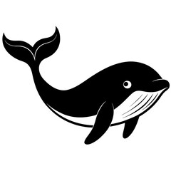 Simple whale Silhouette Vector logo Art, Icons, and Graphics vector illustration