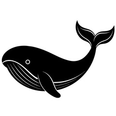 Simple whale Silhouette Vector logo Art, Icons, and Graphics vector illustration