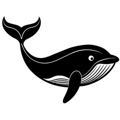 Simple whale Silhouette Vector logo Art, Icons, and Graphics vector illustration