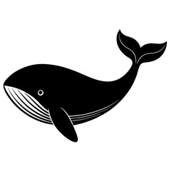 Simple whale Silhouette Vector logo Art, Icons, and Graphics vector illustration