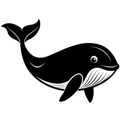 Simple whale Silhouette Vector logo Art, Icons, and Graphics vector illustration