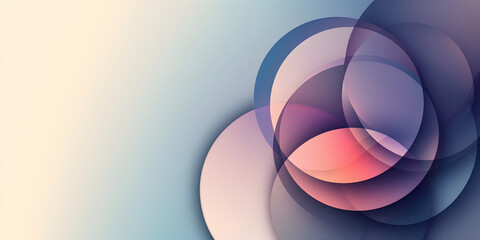 abstract background in the form of gradient circles on a dark background. Geometric design in purple tones