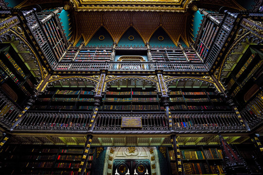 The Majestic Interior of the Royal Portuguese Cabinet of Reading - Rio de Janeiro, Brazil