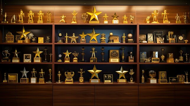 shelf gold star trophy
