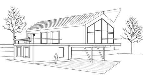 sketch of house