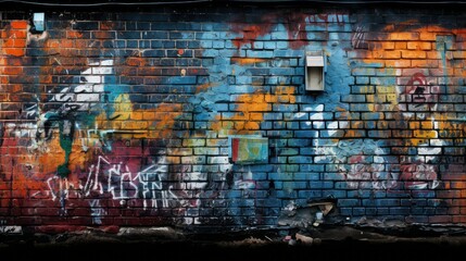 graffiti dark brick wall background