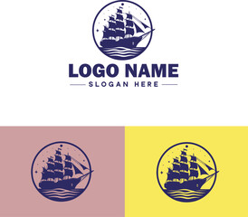 ship sea shipping cargo cruise ocean ship boat logo icon vector for business app silhouette logo template