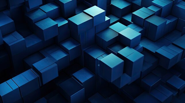 three geometric blue texture