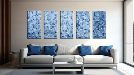 tiles trifold blue