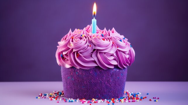 vibrant purple birthday cake