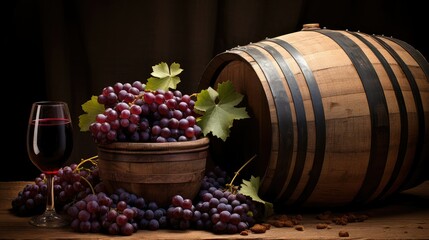 rustic wine grape background - obrazy, fototapety, plakaty