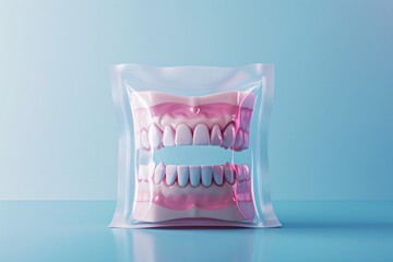 a plastic bag with fake teeth