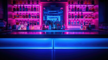 bar pink blue neon light