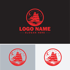 ship sea shipping cargo cruise ocean ship boat logo icon vector for business app silhouette logo template