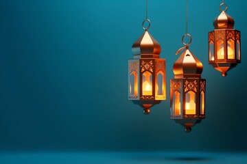 Fototapeta na wymiar Eid mubarak and ramadan kareem greetings with islamic lantern and mosque. Eid al fitr background