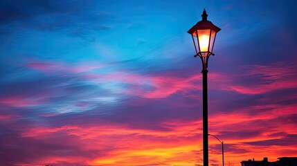 colorful light post silhouette