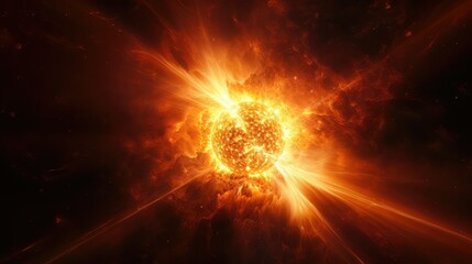 flare sun in space - obrazy, fototapety, plakaty