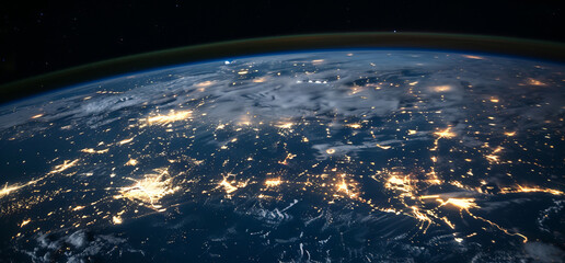 Aerial Perspectives: City Lights Illuminating Earth