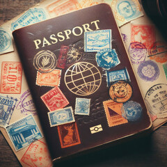 passport travel and visas stamp