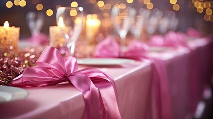 party pink banner ribbon